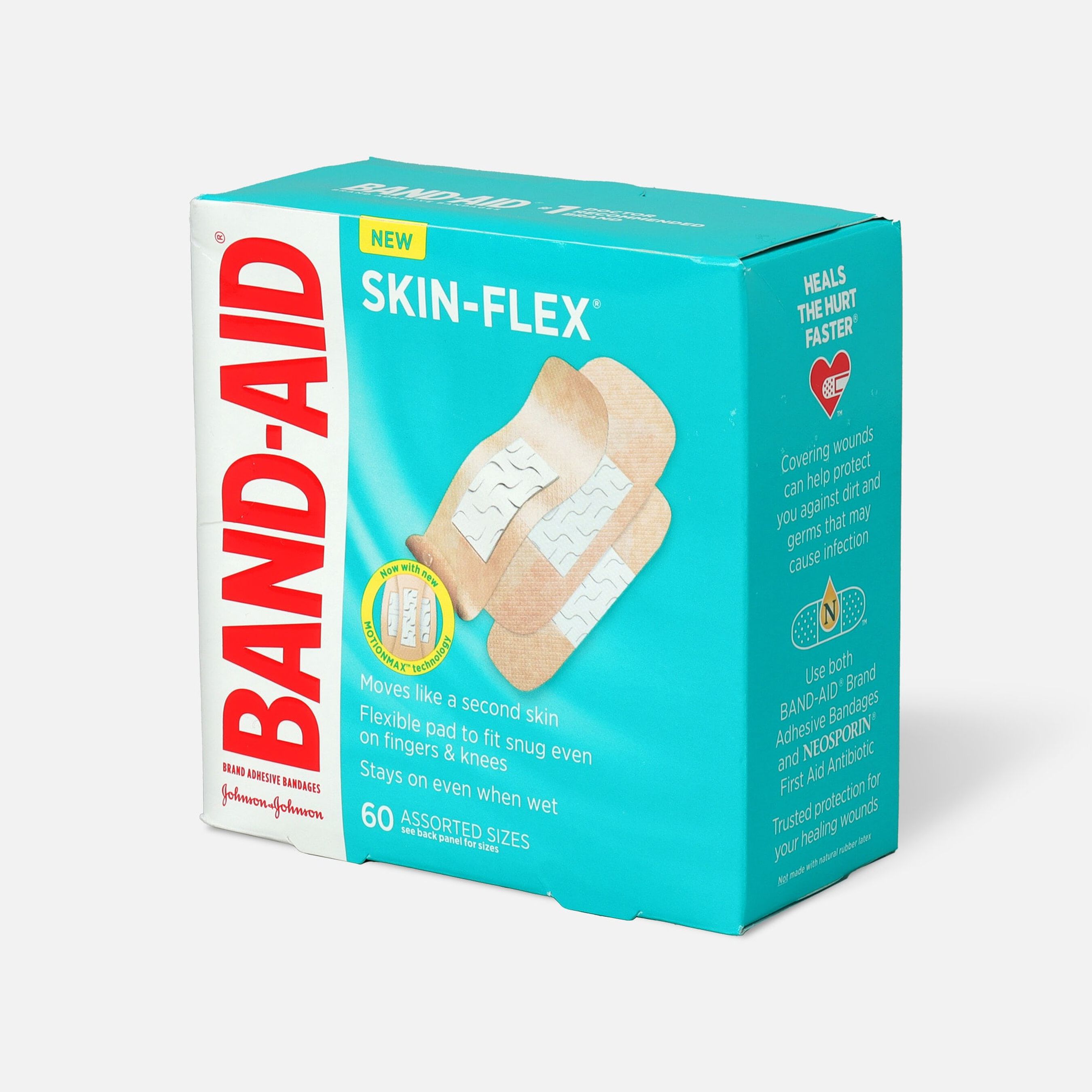 BandAid SkinFlex Adhesive Bandages, Assorted Sizes, 60ct