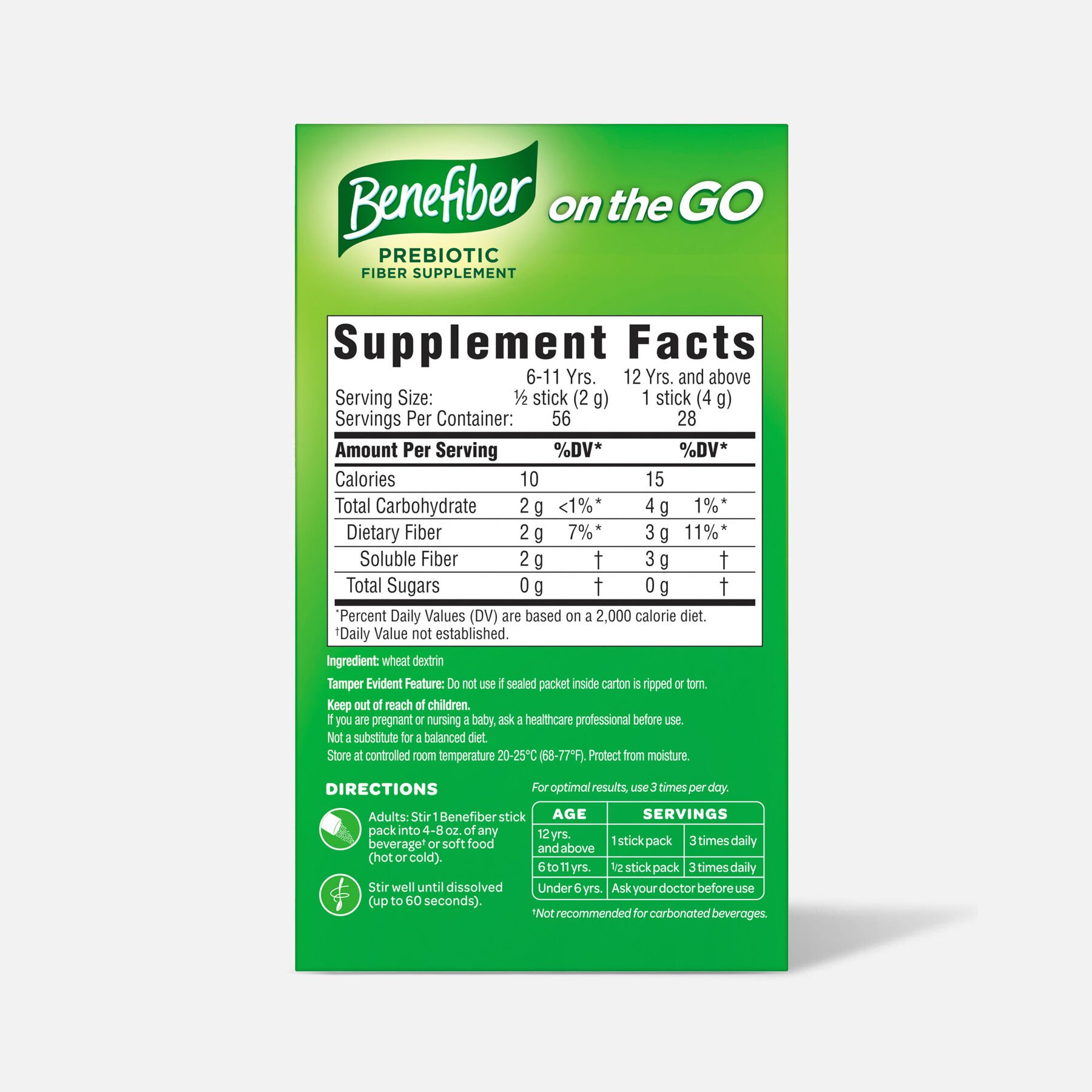 FSA Eligible Benefiber On The Go Prebiotic Daily Fiber Supplement