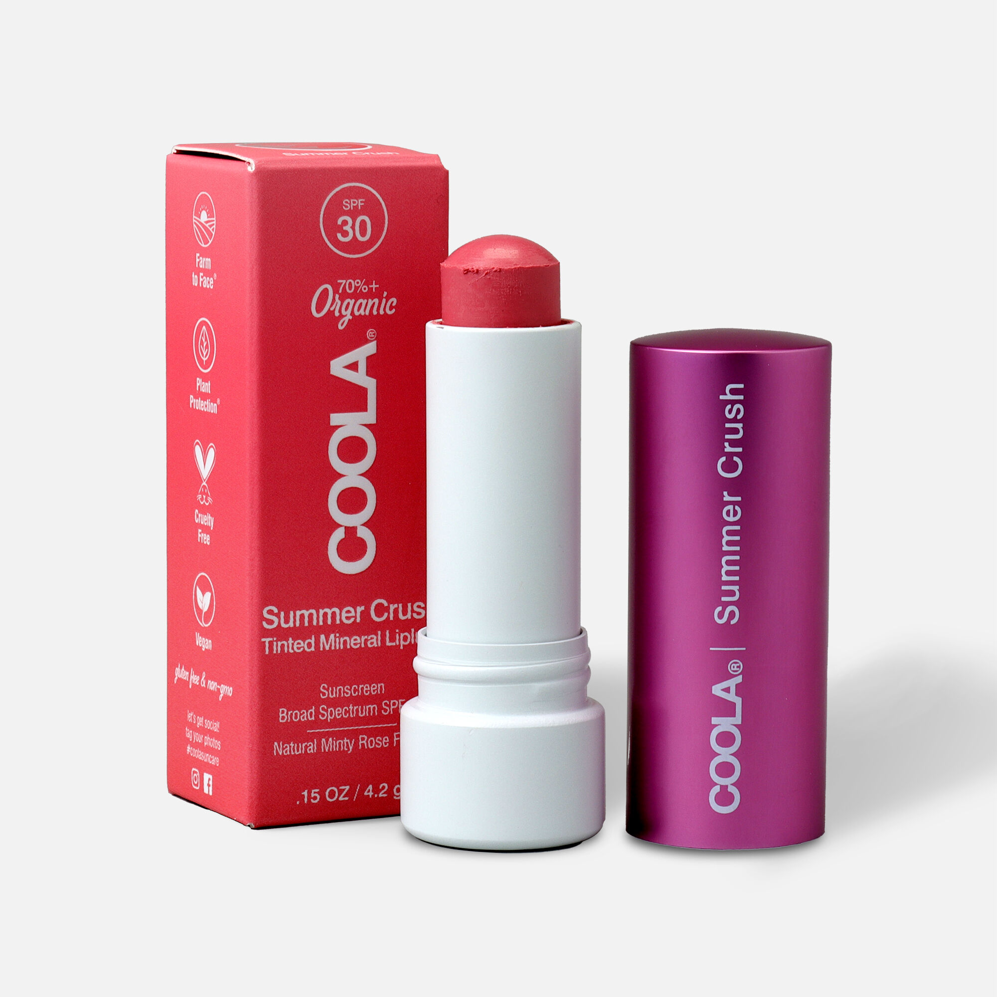 FSA Eligible COOLA Mineral Liplux SPF 30 Lip Balm, .15 oz. | FSA Store