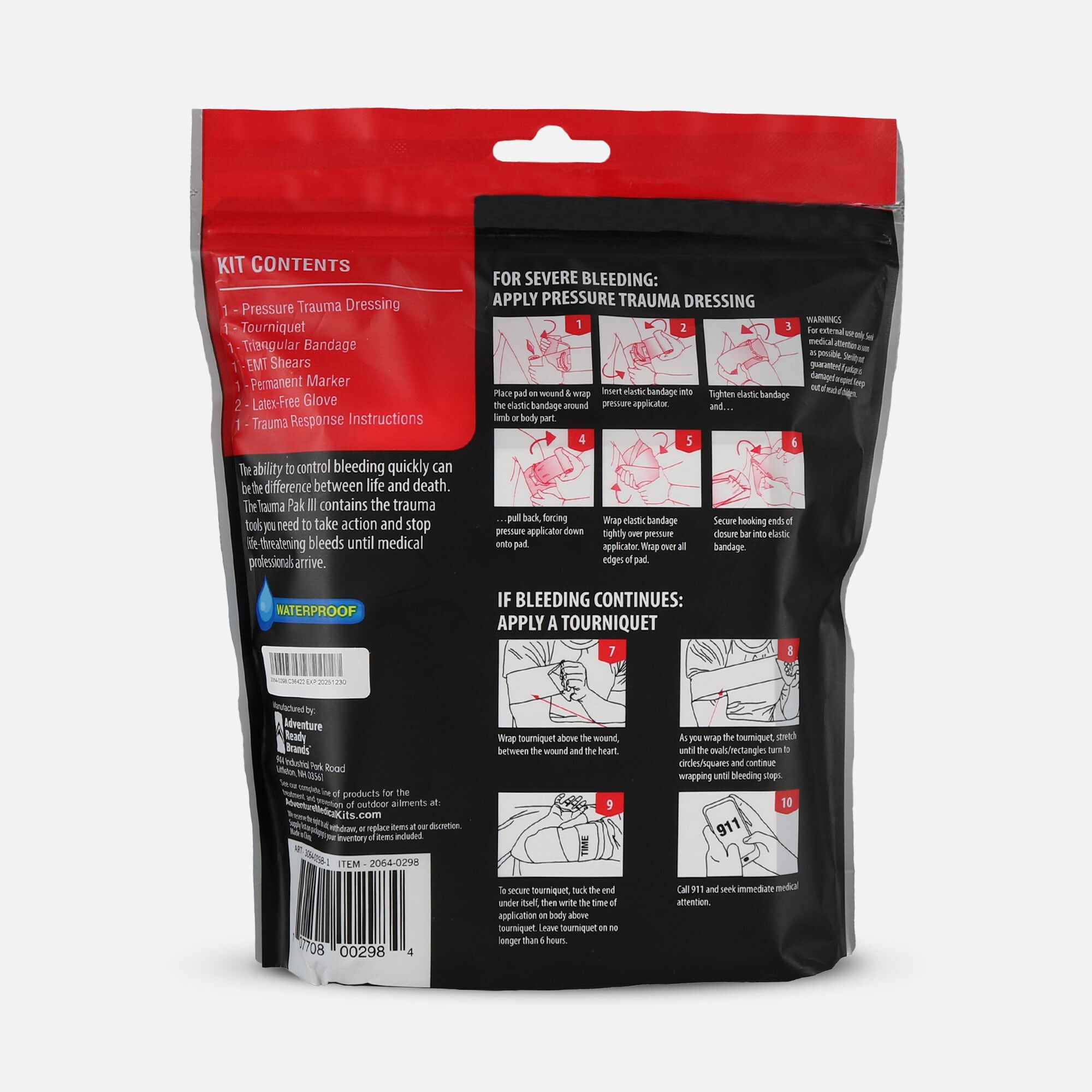 Adventure Medical Kits Trauma Pak III with Tourniquet, 7 pc. by
