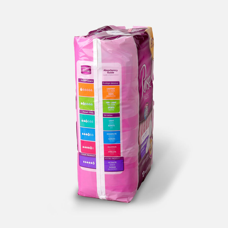 FSA Eligible Poise Incontinence Pads, Ultimate Absorbency, Long, 27 ct.
