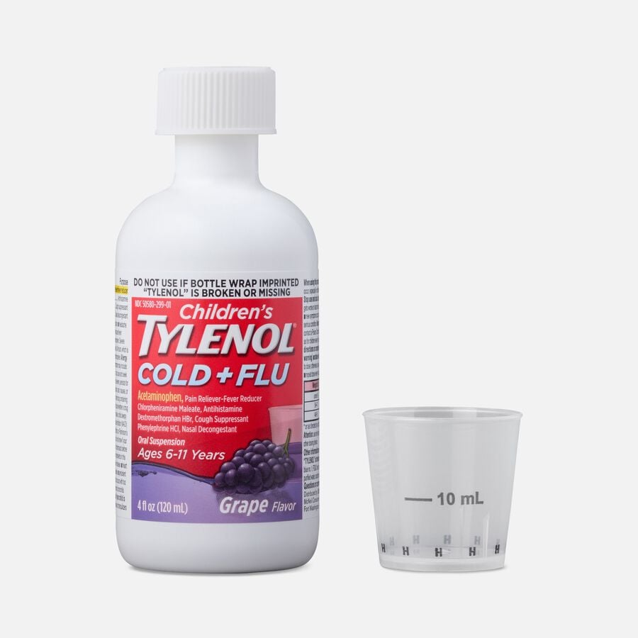 Children's Tylenol Cold + Flu, Grape Flavor, 4 fl oz., , large image number 3
