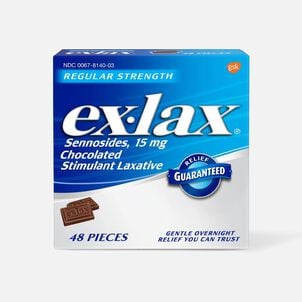 Ex-Lax Regular Strength Sennosides, 15 mg, Stimulant Laxative Chocolated Pieces For Gentle Overnight Relief