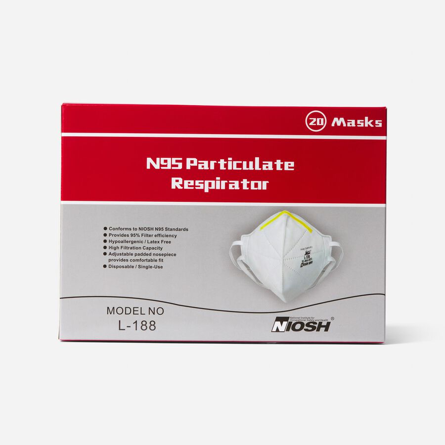 FSA Eligible Harley Niosh L188 N95 Particulate Respirator Mask, Box of