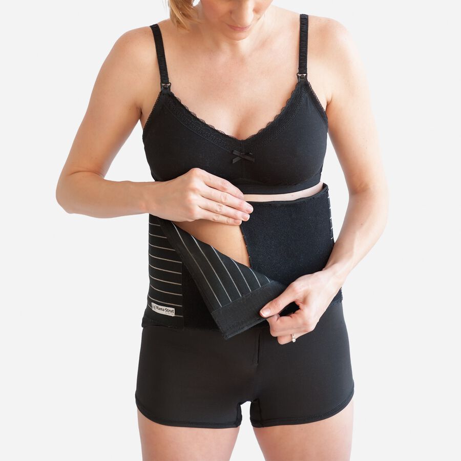 Mama Strut Postpartum Support Pelvic Binder with Ice/Heat Therapy, Black, , large image number 0