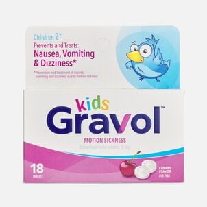 Gravol Kids Motion Sickness Chewables,  Cherry, 18 ct.