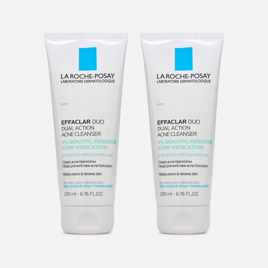 La Roche-Posay Effaclar Duo Acne Face Wash with Benzoyl Peroxide, 6.7 fl oz. (2-Pack), , large image number 0