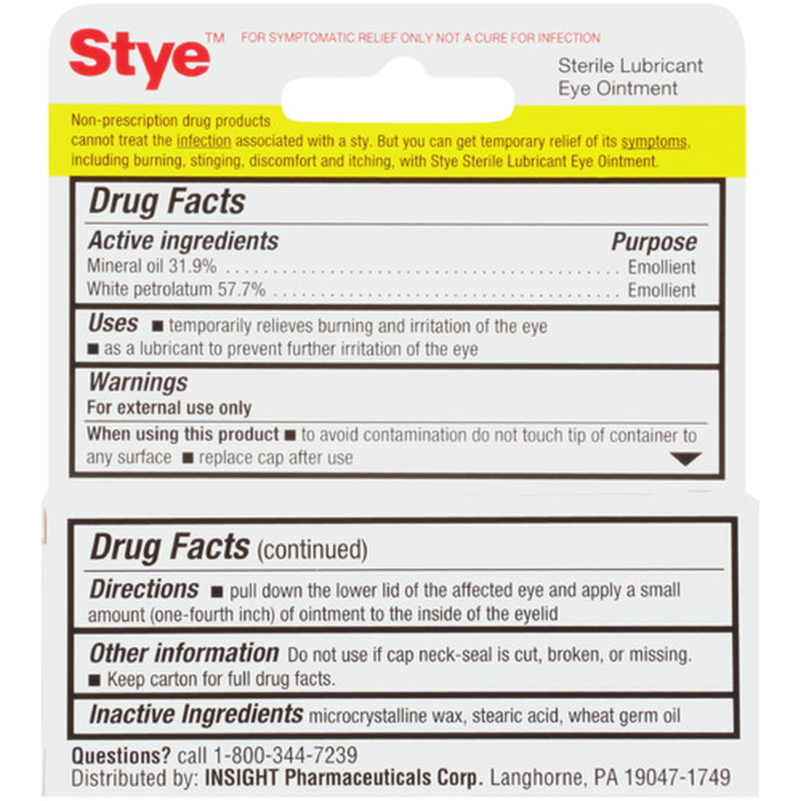 Stye Eye Lubricant Ointment, .125 oz