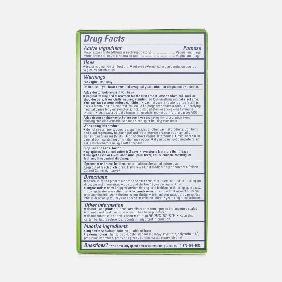 Monistat 3, Cure and Itch Relief Suppositories, , large image number 1