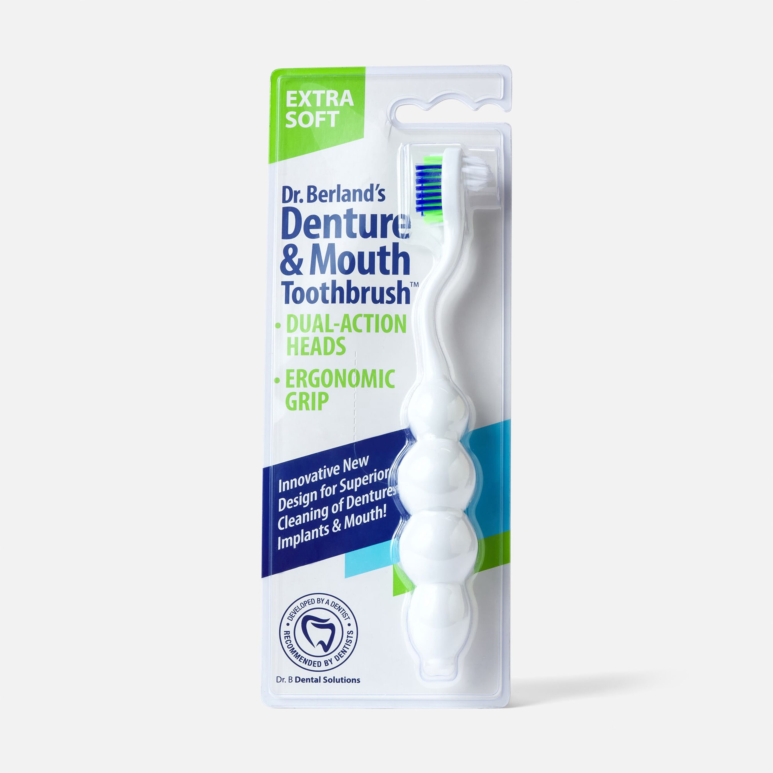 FSA Eligible Dr. B Denture & Mouth Toothbrush, Extra Soft Bristle FSA