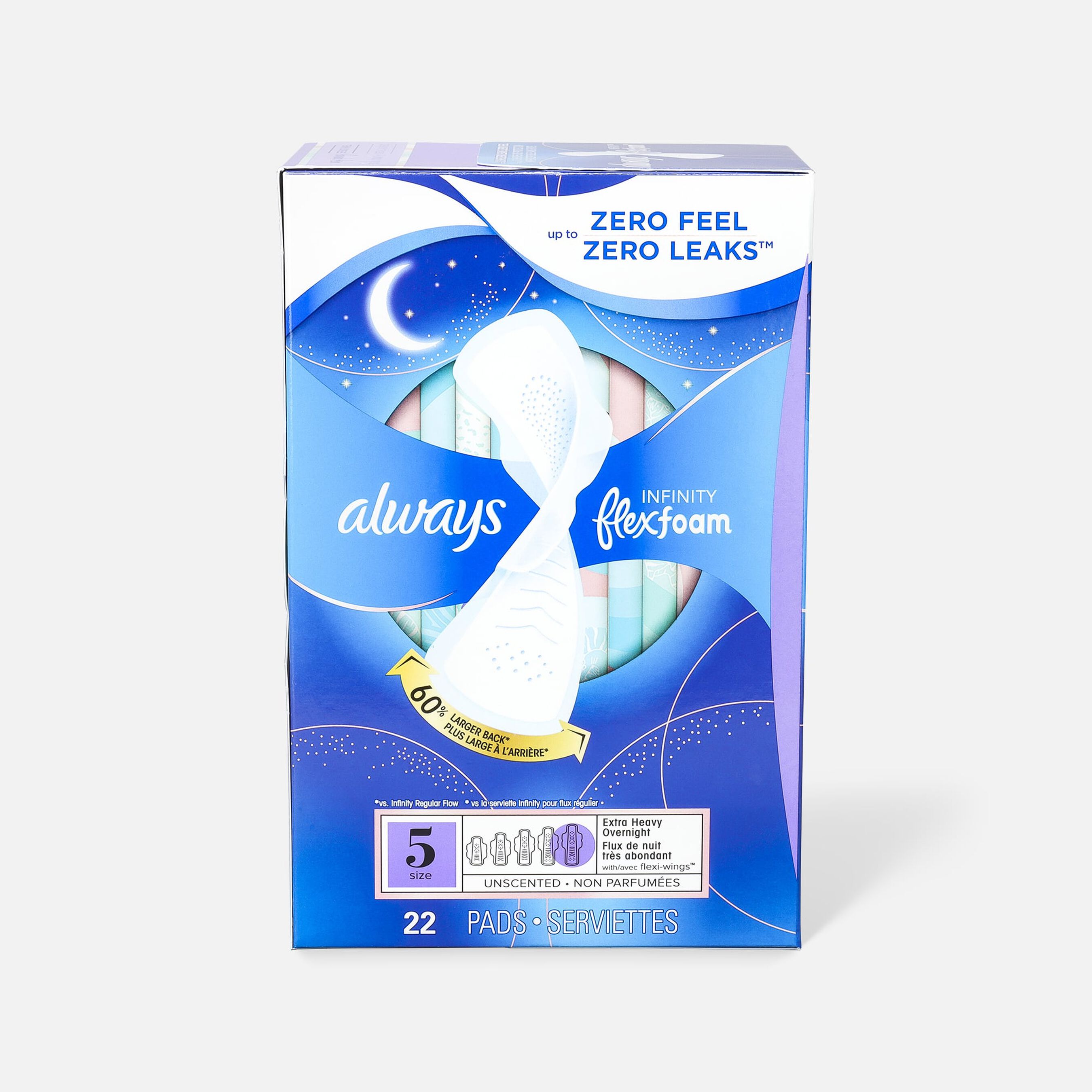 Always Infinity FlexFoam Pads with Wing, Unscented