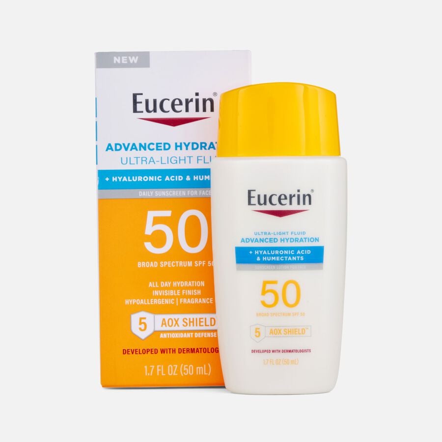 Eucerin Sun Advanced Hydration Ultra-Light Face Sunscreen, SPF 50, 1.7 fl oz., , large image number 0