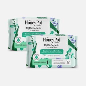 The Honey Pot 100% Organic Top Sheet Everyday Herbal Pantiliners, 30 ct. (2-Pack)
