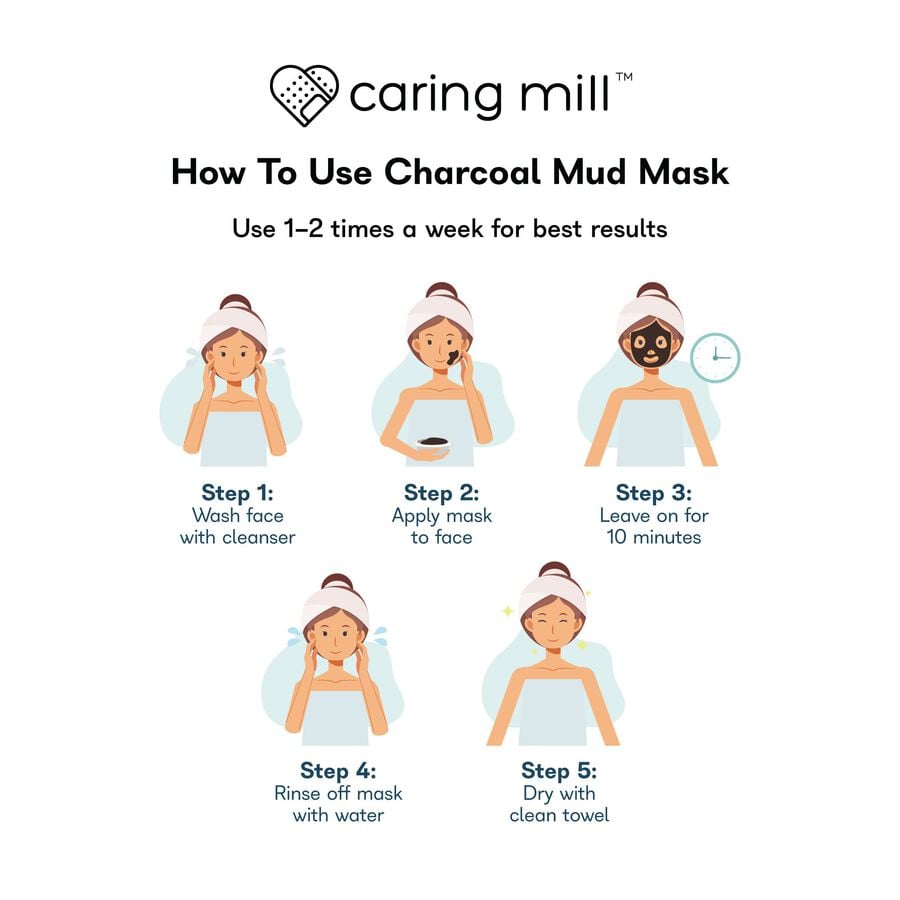 Caring Mill&trade; Charcoal Mud Mask for Acne Treatment, 5 pack, , large image number 2