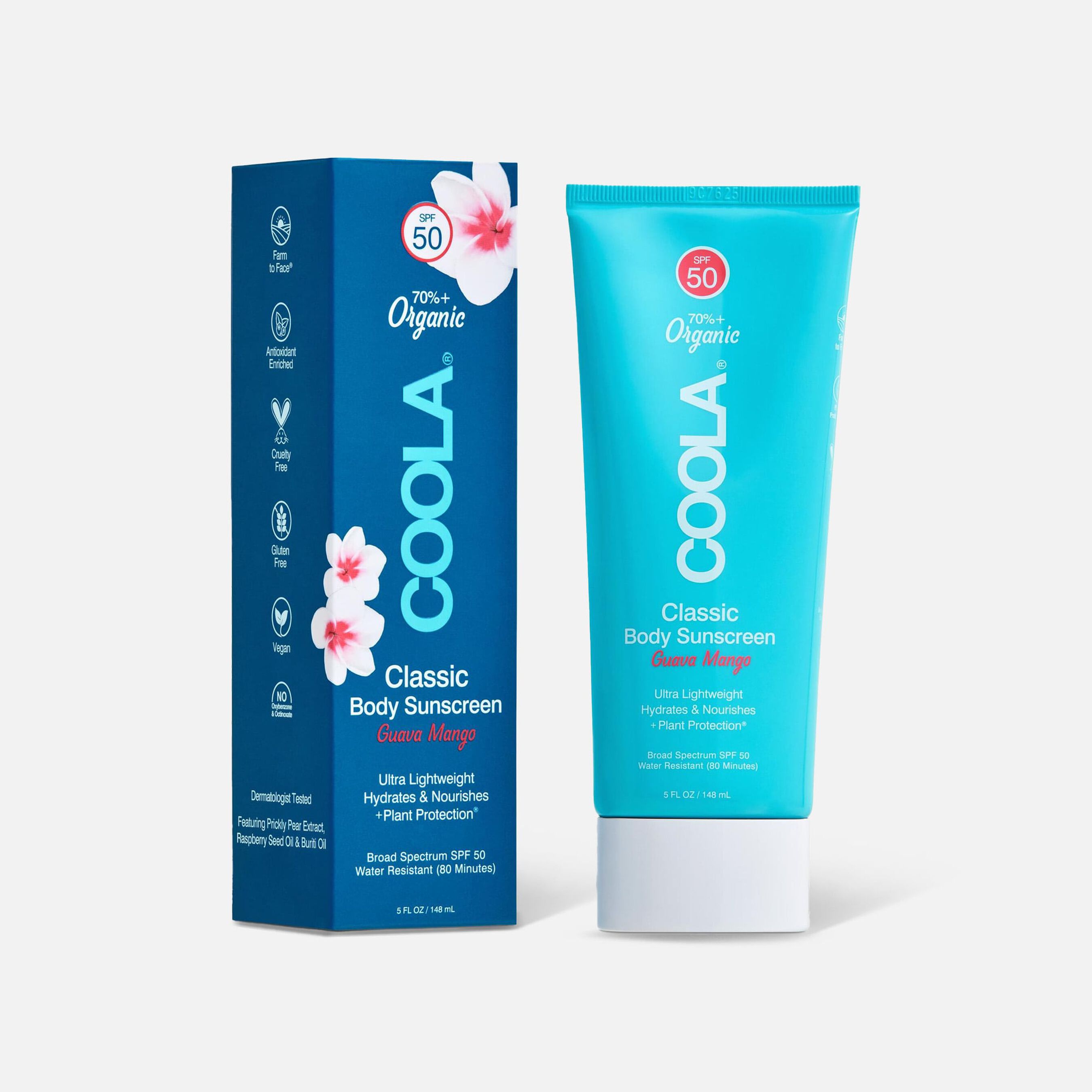 FSA Eligible COOLA Classic Body Organic Sunscreen Lotion SPF 50, Guava