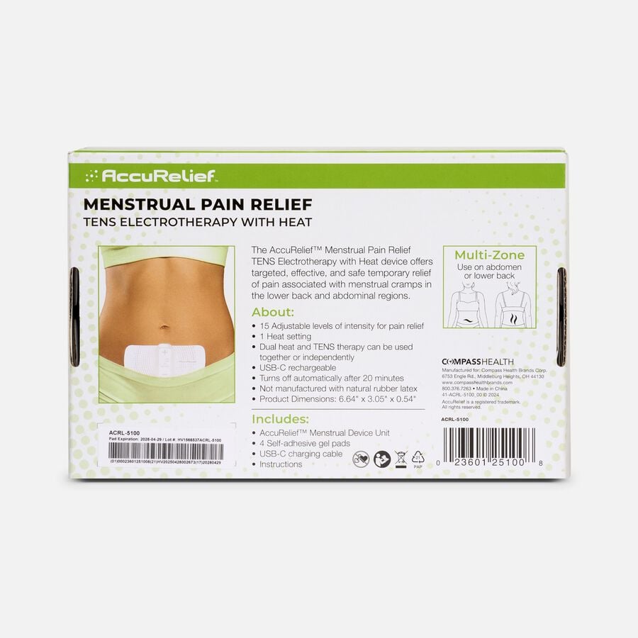AccuRelief&trade; Menstrual Pain Relief TENS Electrotherapy with Heat, , large image number 2