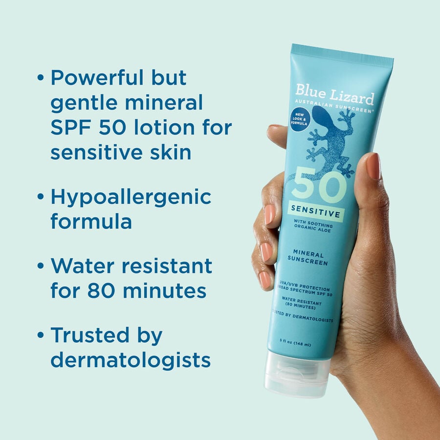 Blue Lizard Sensitive Sunscreen, SPF 50 Lotion, 5 oz., , large image number 2