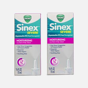 Vicks Sinex Severe Moisturizing Ultra Fine Nasal Mist, 0.5 fl oz. (2-Pack)