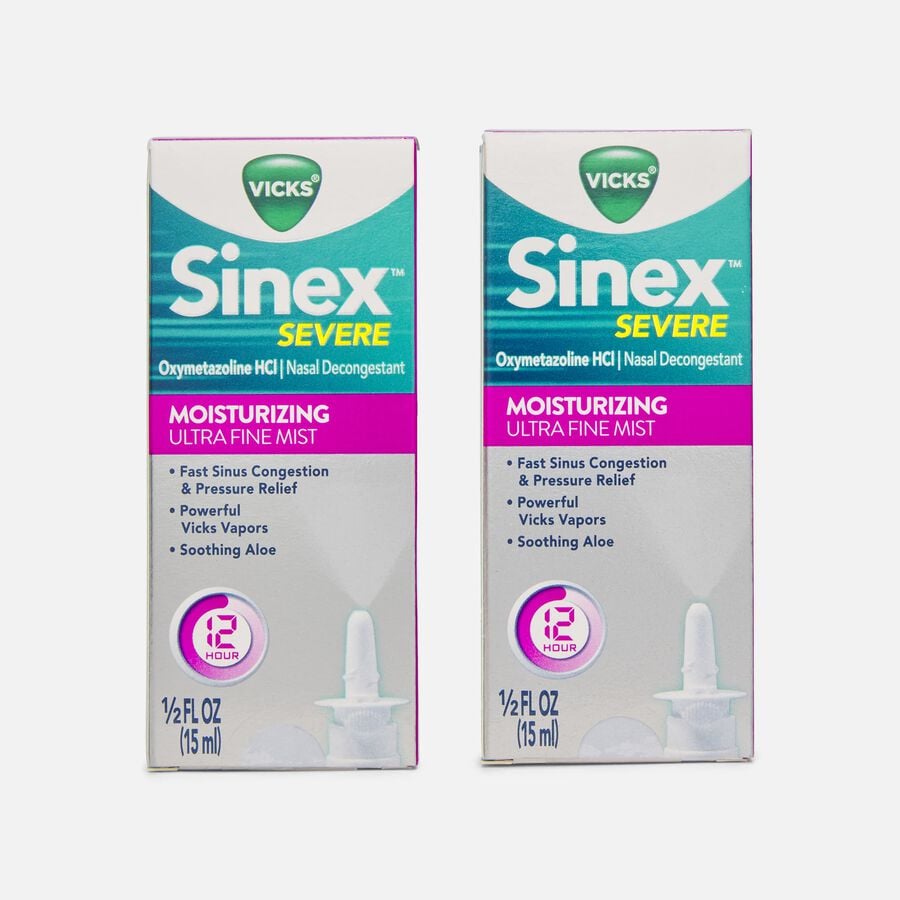 Vicks Sinex Severe Moisturizing Ultra Fine Nasal Mist, 0.5 fl oz. (2-Pack), , large image number 0