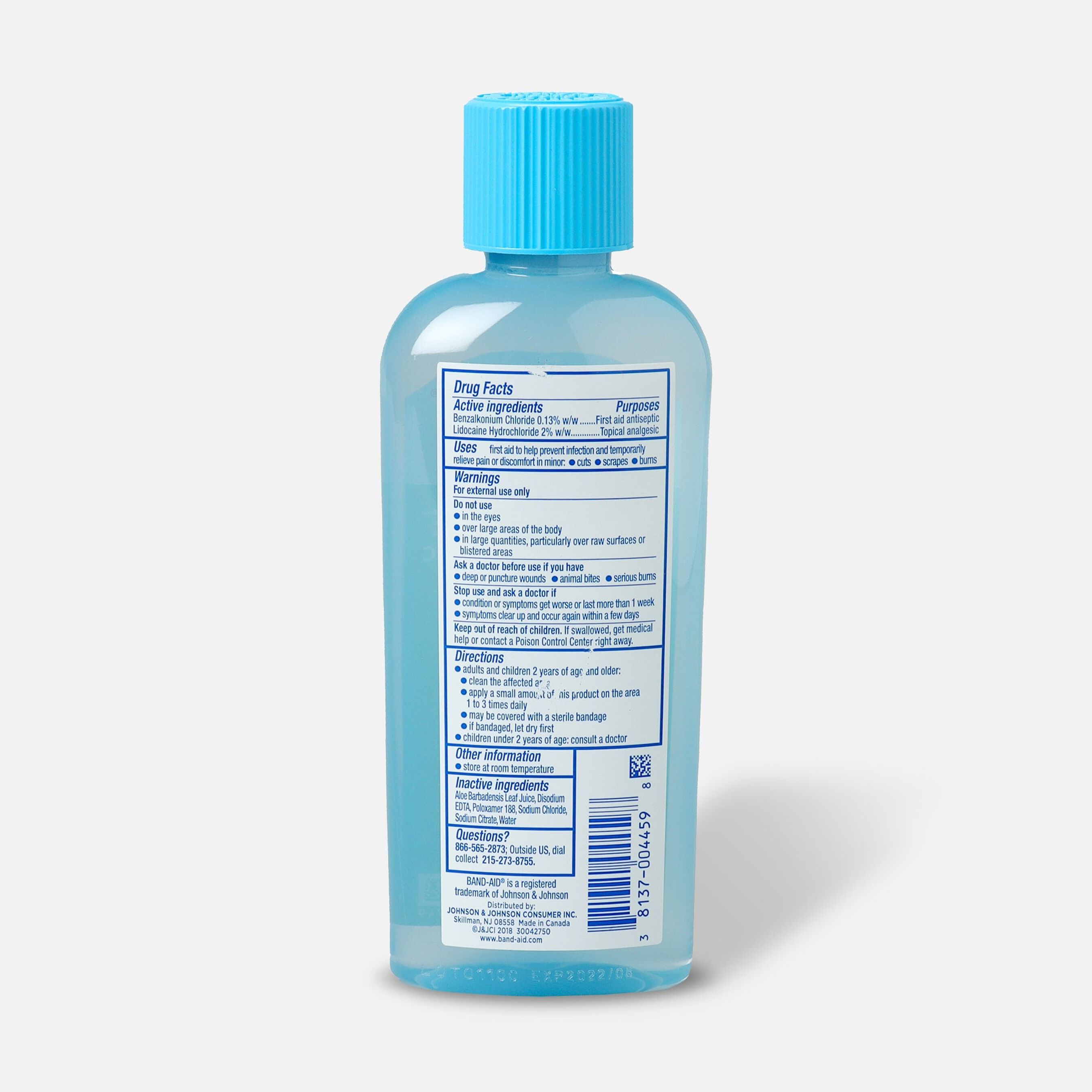 BandAid Antiseptic Wash, HurtFree, 6 fl oz.