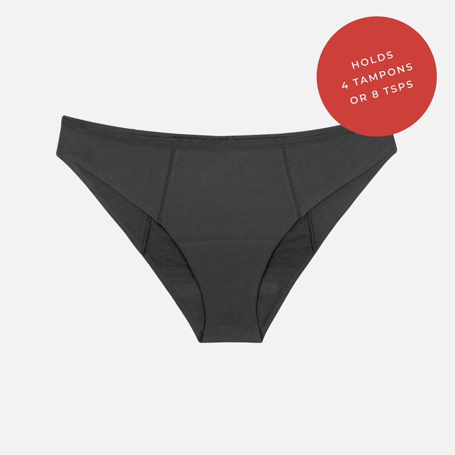 Proof® Leak & Period Underwear - Bikini (4 Tampons/8 tsps), Black, large image number 2