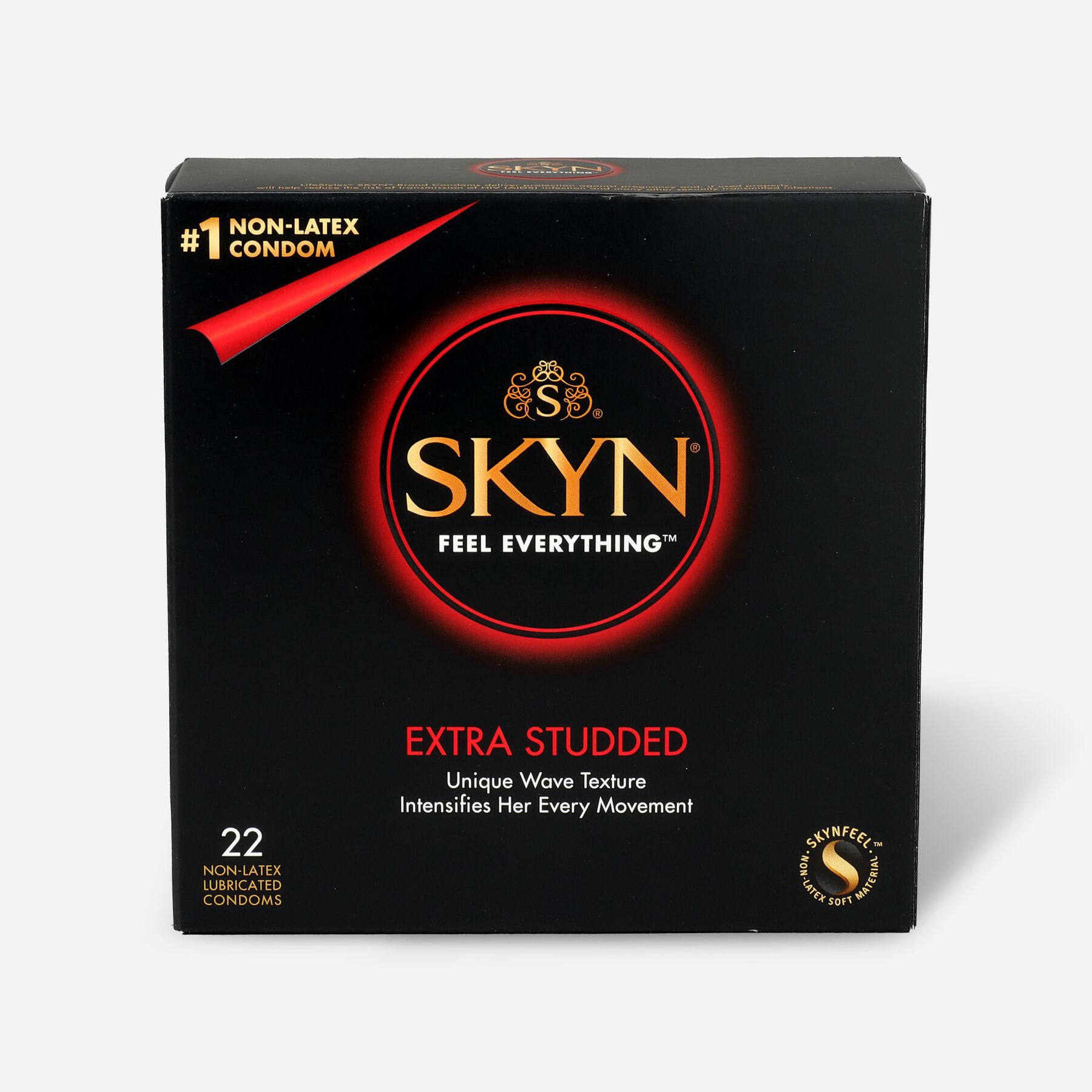 Lifestyles SKYN Extra Studded NonLatex Condoms, 22 Count