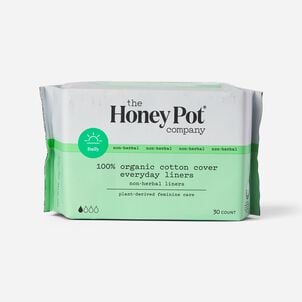 The Honey Pot 100% Organic Top Sheet Everyday Non Herbal Pantiliners, 30 ct.