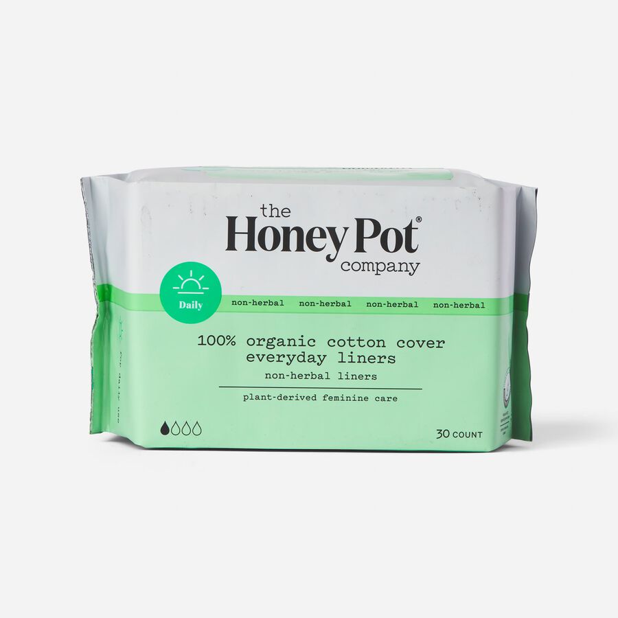 The Honey Pot 100% Organic Top Sheet Everyday Non Herbal Pantiliners, 30 ct., , large image number 0