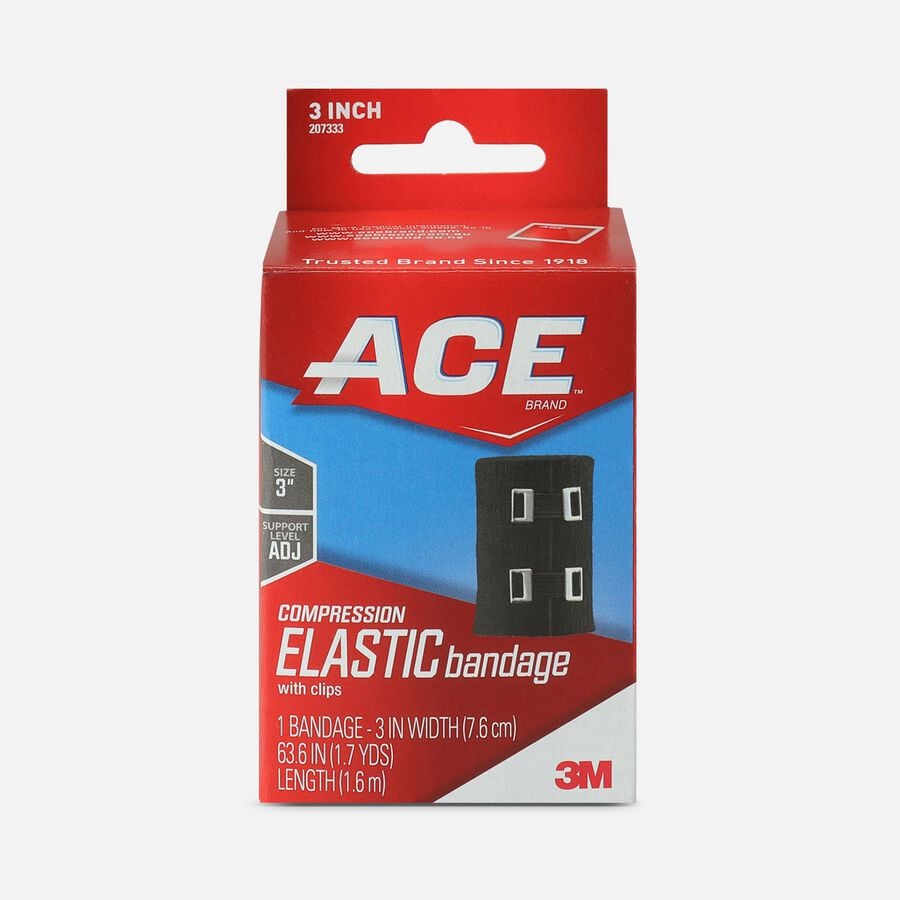 Ace 3" Elastic Bandage with Clips - Black, , large image number 0