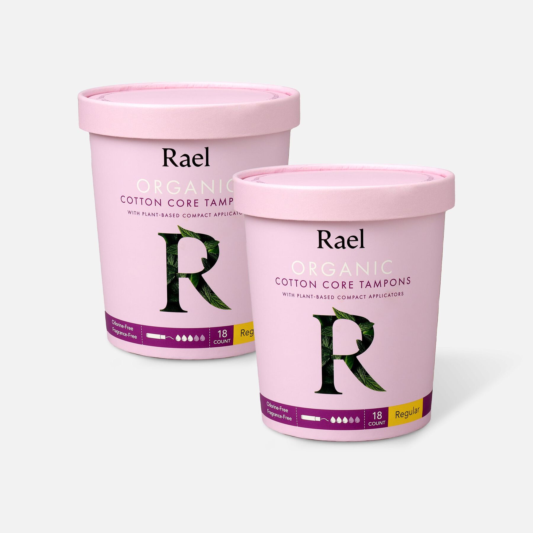 FSA Eligible Rael Organic Cotton Core Tampons with Plant Based Compact