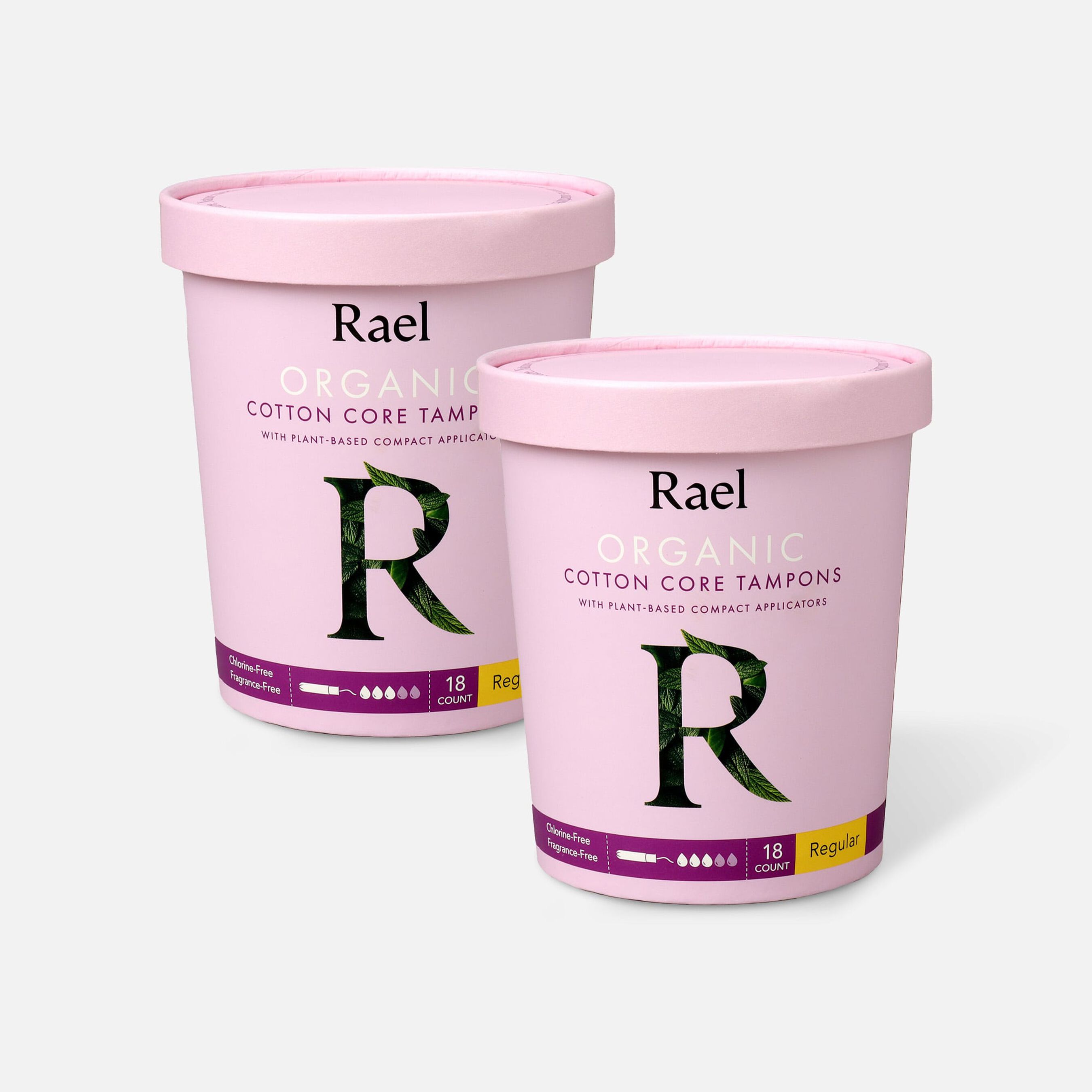 FSA Eligible Rael Organic Cotton Core Tampons with Plant Based Compact