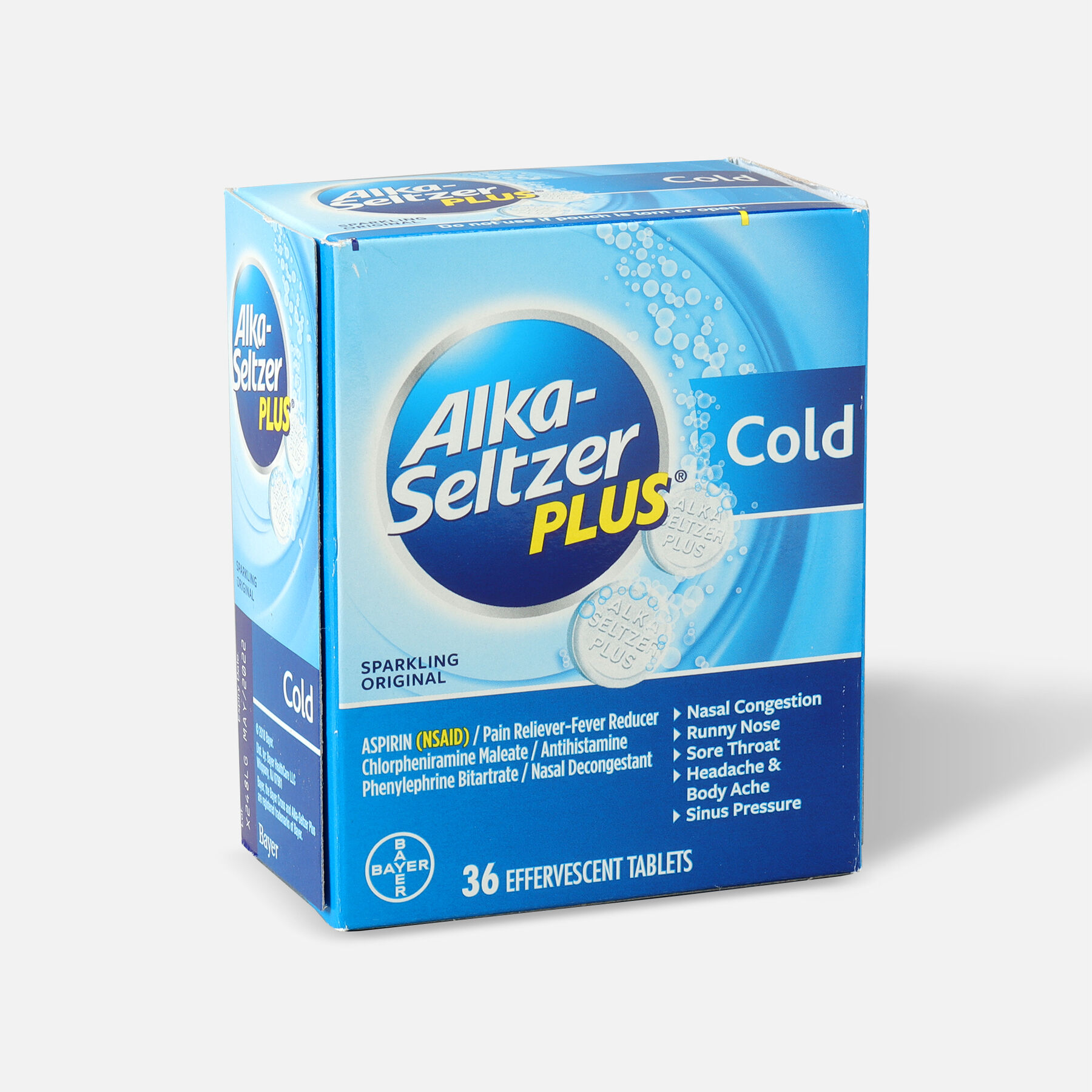 AlkaSeltzer Plus Cold Formula Sparkling Original Effervescent Tablets