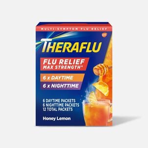 Theraflu Multi-Symptom Flu Relief Max Strength Day & Night Powder, Honey Lemon, 12 ct.