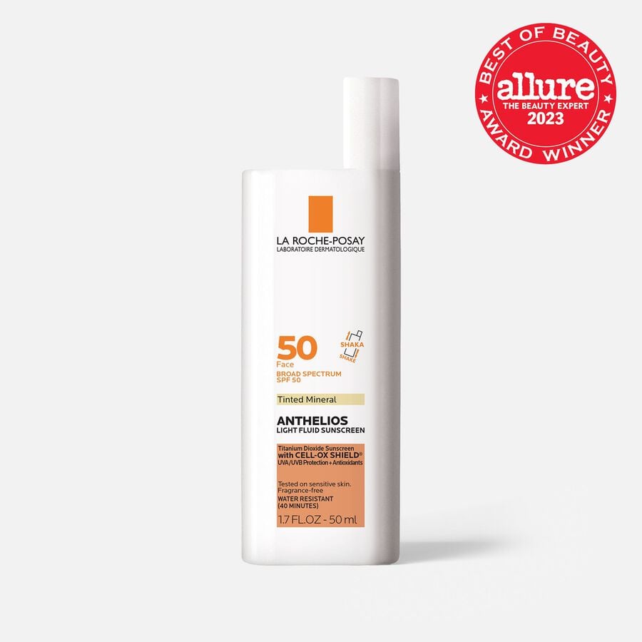 La Roche-Posay Anthelios Mineral Tinted Light Fluid Face Sunscreen, SPF 40, 1.7 fl oz., , large image number 3