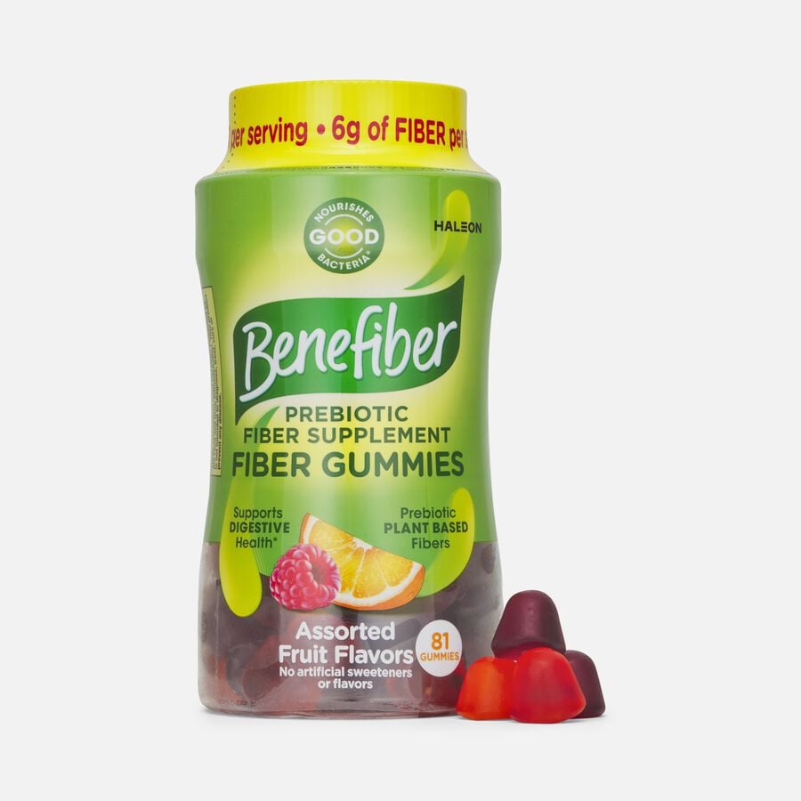 Benefiber Prebiotic Fiber Supplement Gummies for Digestive Health, Assorted Fruit, 81 ct., , large image number 0