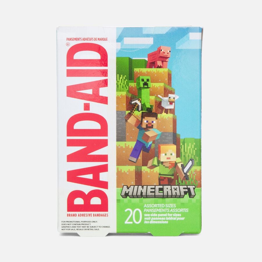 Band-Aid Brand Adhesive Bandages, MineCraft, Assorted Sizes, 20 ct., , large image number 1
