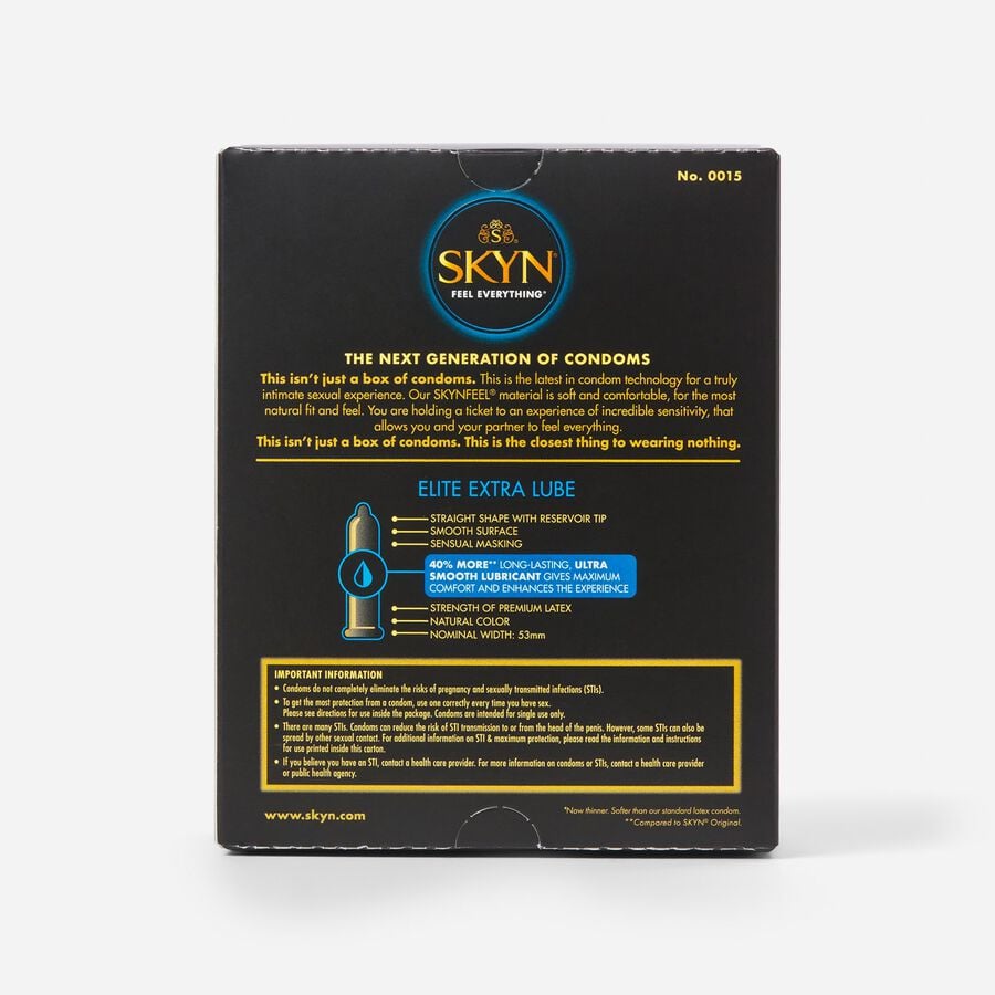 SKYN Elite Extra Lubricated Non-Latex Condom, 36 ct., , large image number 1