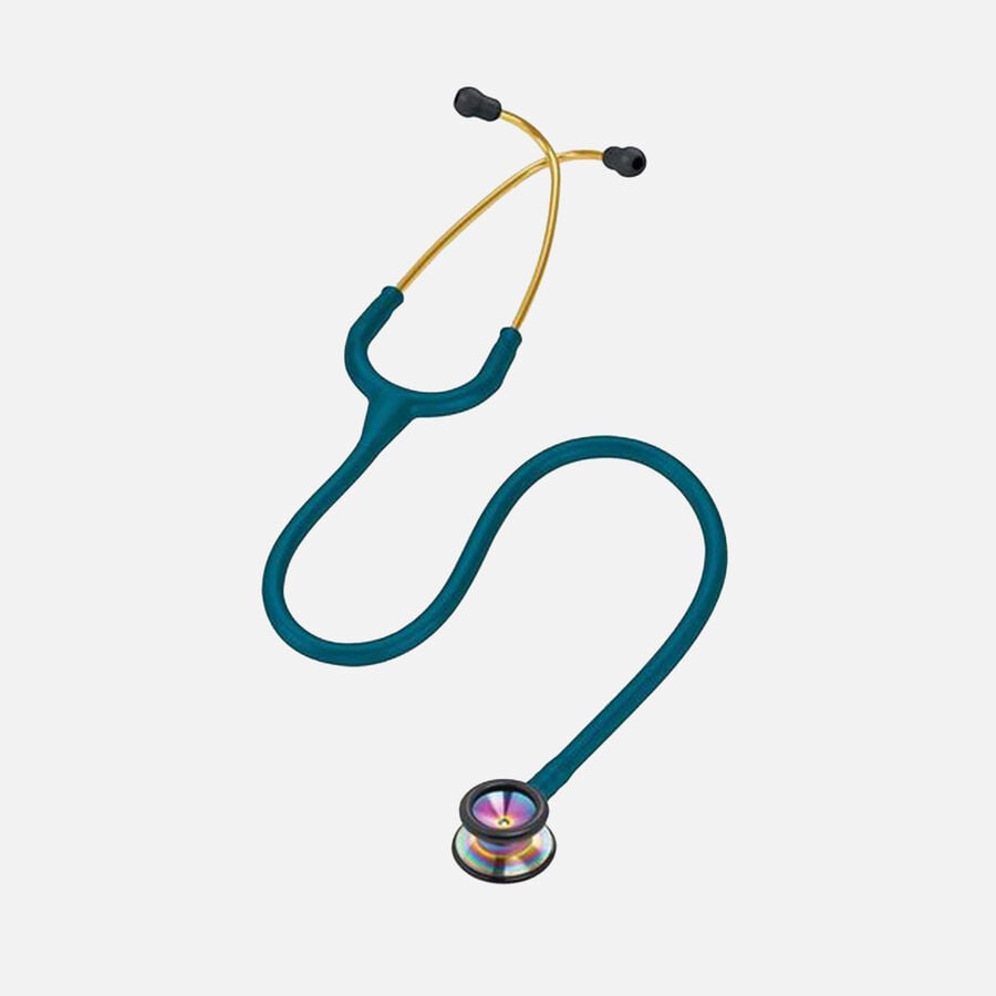 3M Littmann Classic II Pediatric Stethoscope, Caribbean Blue Tube with Rainbow Finish, 28", Caribbean Blue Tube with Rainbow Finish, large image number 0