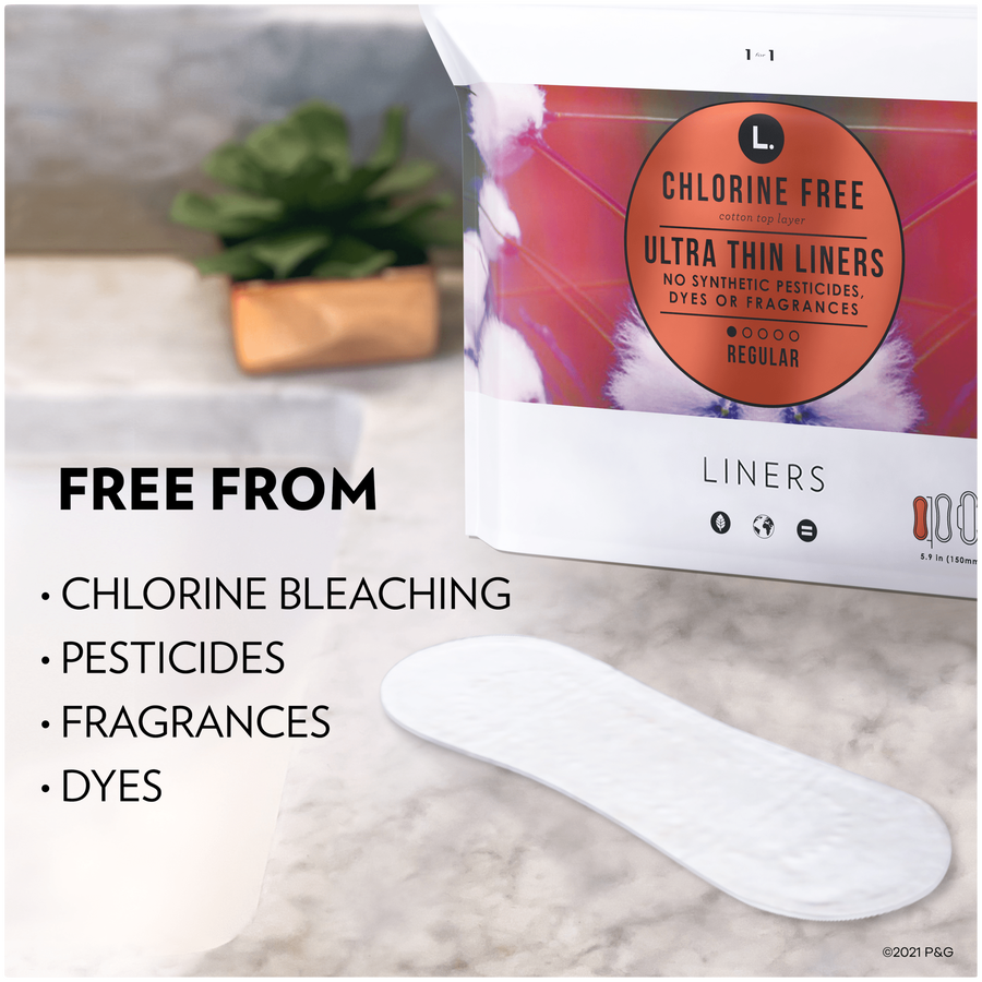 L. Chlorine Free Ultra Thin Liners Regular Absorbency, Organic Cotton, 100 ct., , large image number 2
