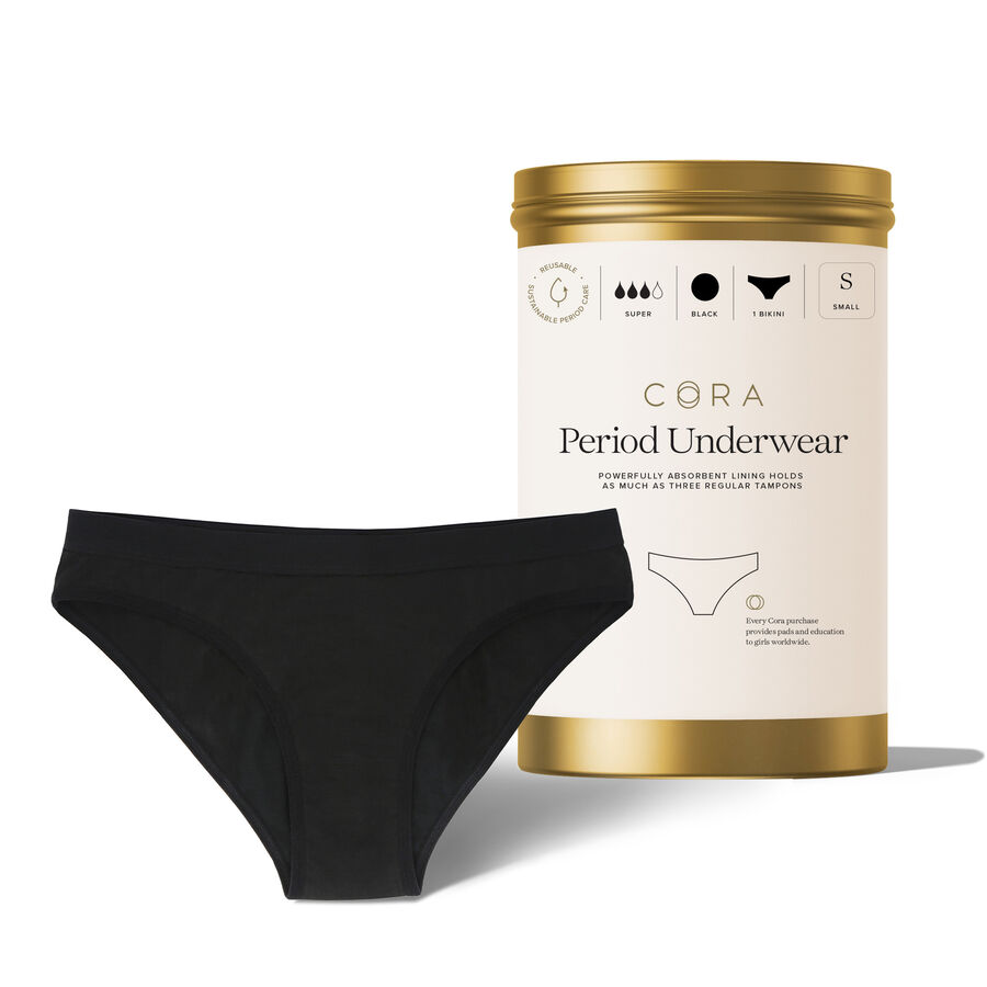 Cora Period Underwear, Bikini, Black, , large image number 1