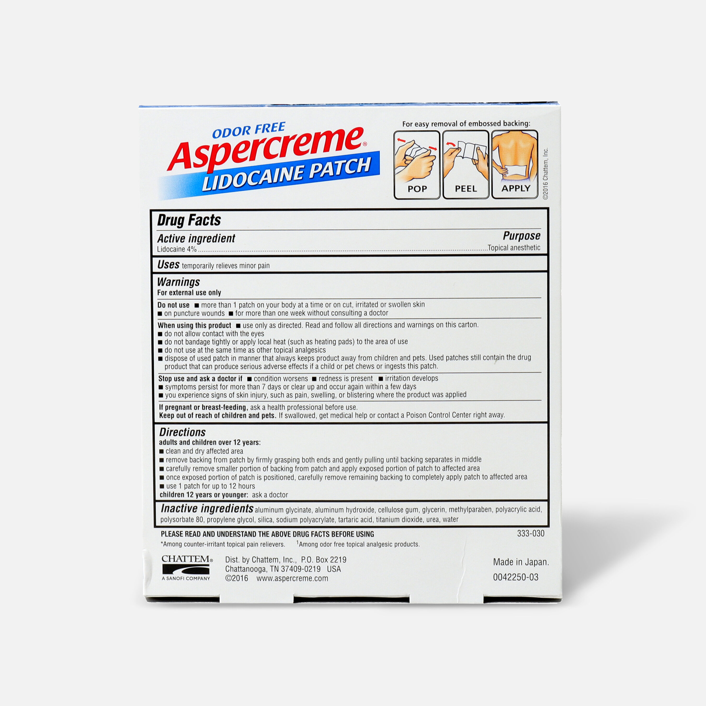 Aspercreme with 4 Lidocaine Patch, 5 ct.