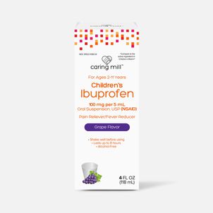 Caring Mill™ Children’s Ibuprofen Pain Reliever/Fever Reducer, Grape Liquid, 4 fl. oz.