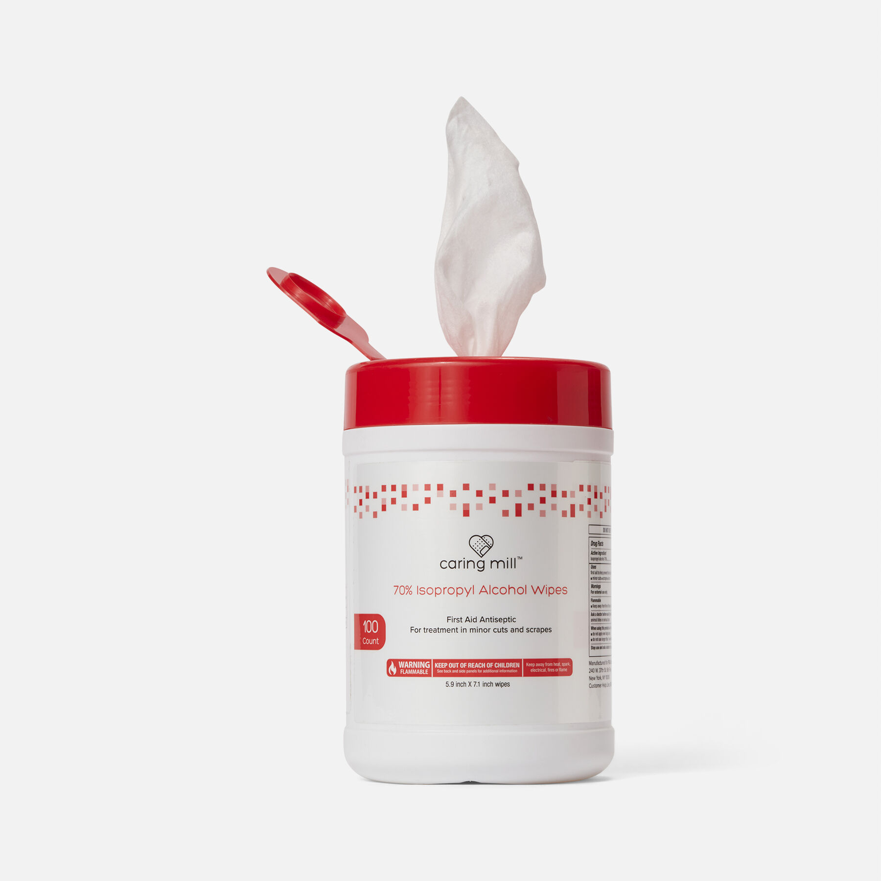 Caring Mill™ Alcohol Wipes Canister, 100 ct.