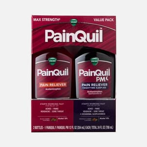 Vicks PainQuil Pain Relief Liquid, Day & Night Combo Pack, Cherry, 2x 12 oz.