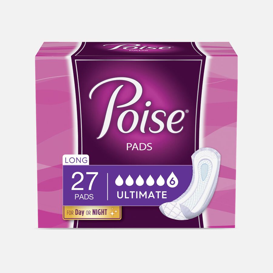 FSA Eligible Poise Incontinence Pads, Ultimate Absorbency, Long, 27 ct