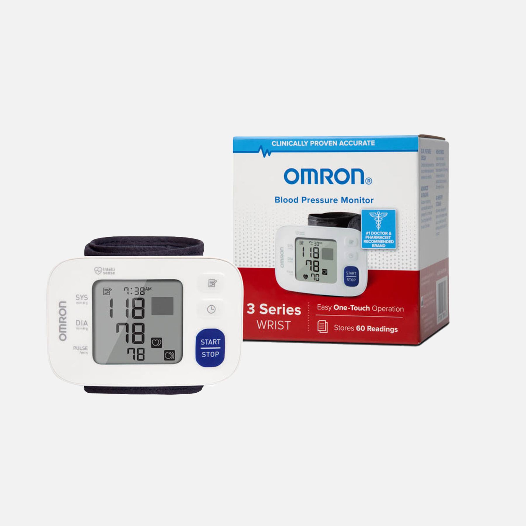 FSA Eligible OMRON 3 Series Wrist Blood Pressure Monitor (BP6100); 60