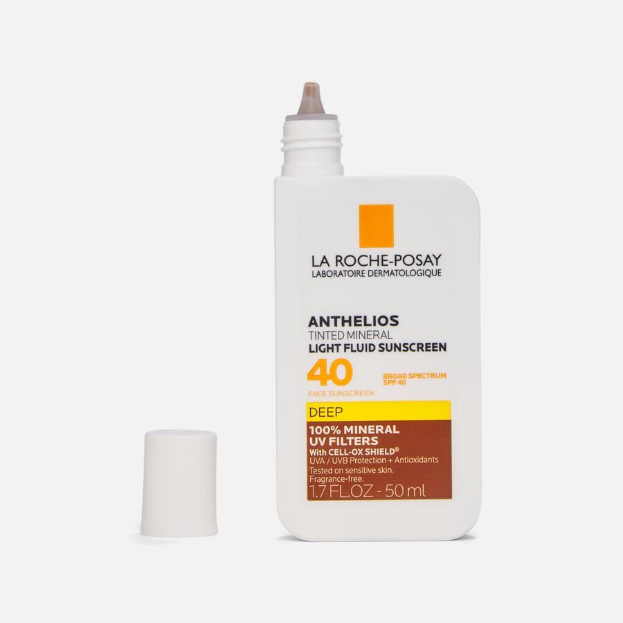 La Roche-Posay Anthelios Mineral Tinted Light Fluid Face Sunscreen, SPF 40, Deep, 1.7 fl oz., Deep, large image number 2