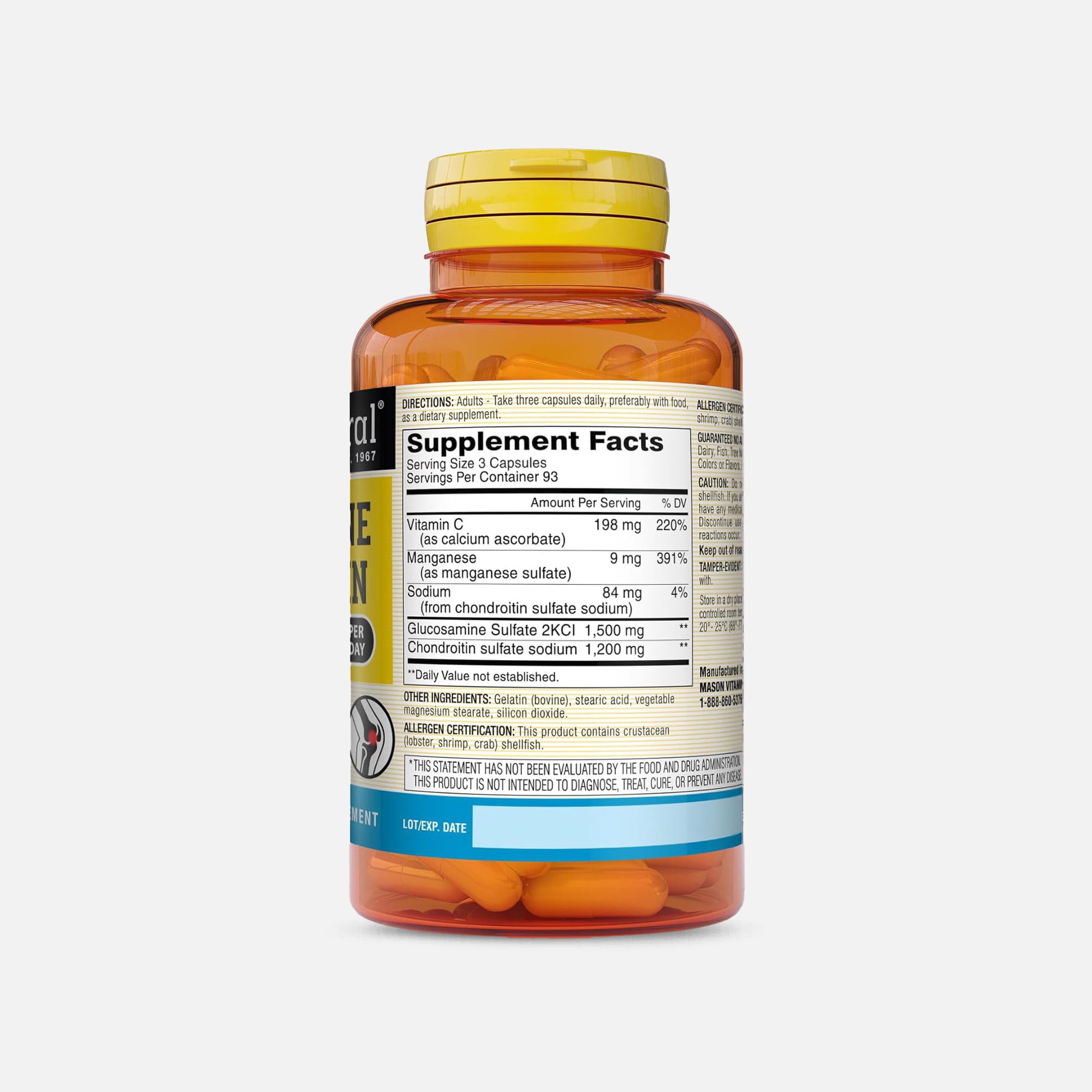 FSA Eligible Mason Vitamins Natural Glucosamine Chondroitin Double