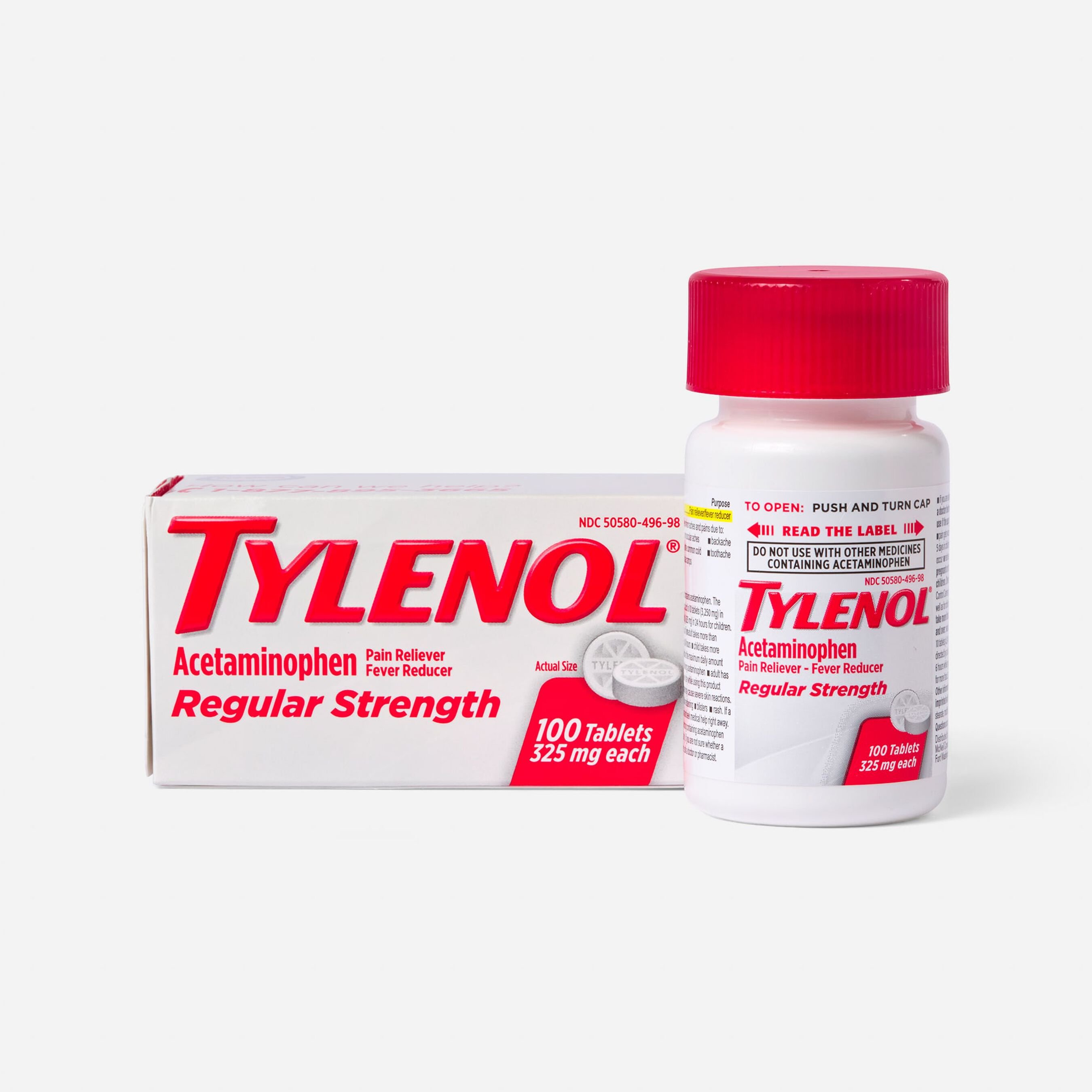 Tylenol Regular Strength Tablets 100 Ct dailymed-tylenol-extra-strength-acetaminophen-tablet-coated