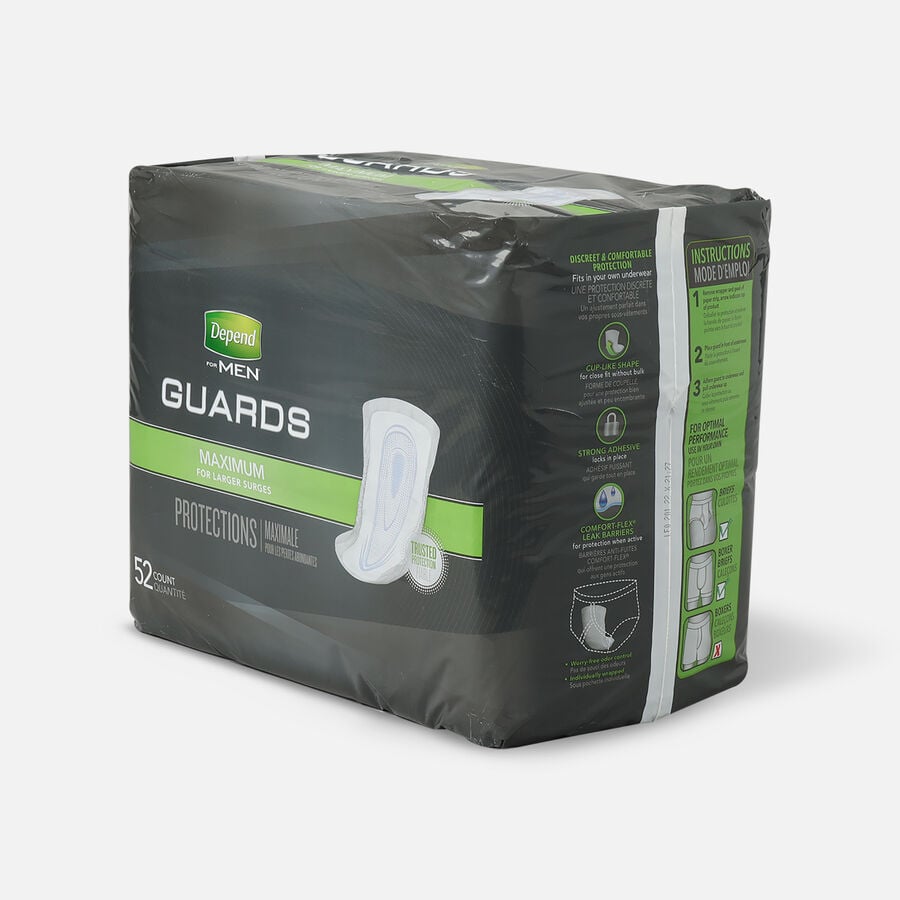Depend Incontinence Guards for Men, Maximum Absorbency, 52 ea